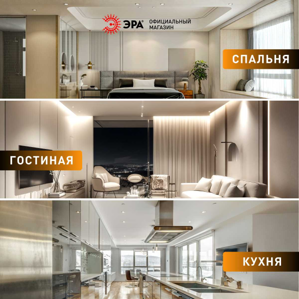 Светильник светодиодный встраиваемый ЭРА KL LED 25A-5 3K BK SET 10 5Вт 3000К круглый поворотный черный набор 10 шт Б0070935