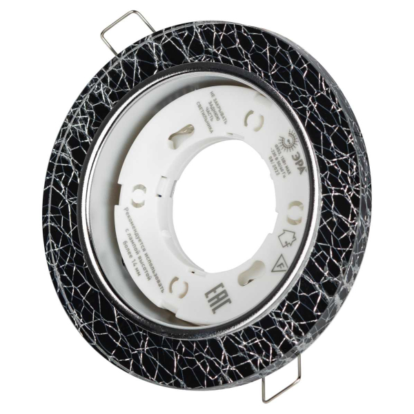 Светильник встраиваемый cо светодиодной подсветкой ЭРА DK LD51 WH/BK под лампу GX53 белый/черный Б0057464