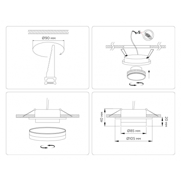 Светильник встраиваемый Ambrella Light TN5215 Светильник встраиваемый Ambrella Light TN5215
