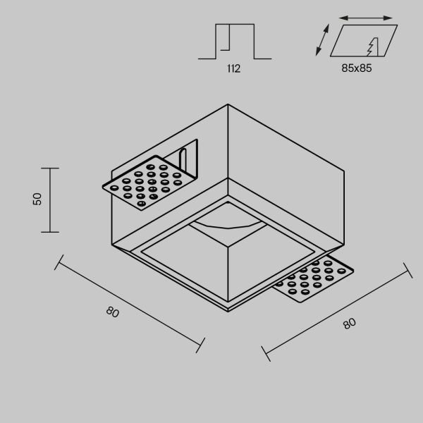 Встраиваемый светильник Maytoni Technical Downlight Gyps Modern DL131-GU10-01-W