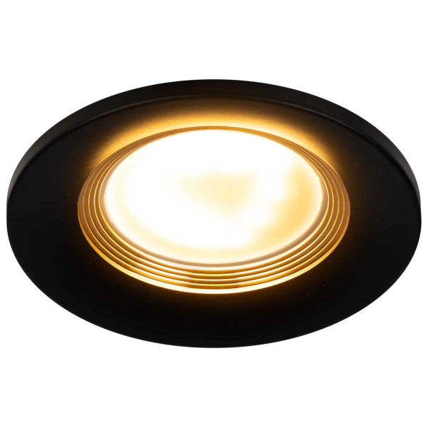 Светильник встраиваемый алюминиевый ЭРА KL107 BK/GD под лампу MR16 GU5.3 черный/золото Б0061097