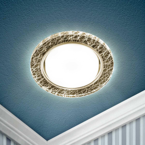 Светильник встраиваемый cо светодиодной подсветкой ЭРА DK LD51 WH/BK под лампу GX53 белый/черный Б0057464