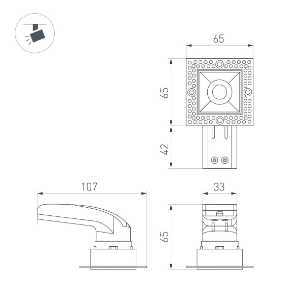 Встраиваемый светодиодный светильник Arlight MS-Rialto-Trimless-S40x40-9W Warm3000 048325