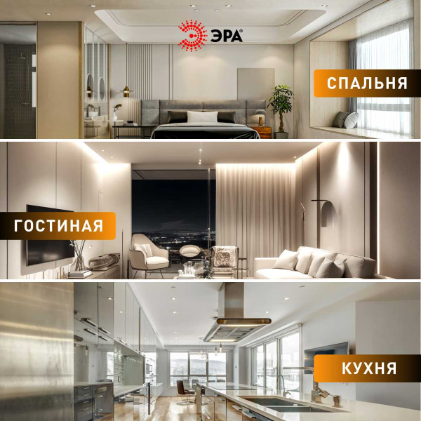 Светильник светодиодный встраиваемый ЭРА KL LED 25A-5 3K WH SET 10 5Вт 3000К круглый поворотный белый набор 10 шт Б0070936