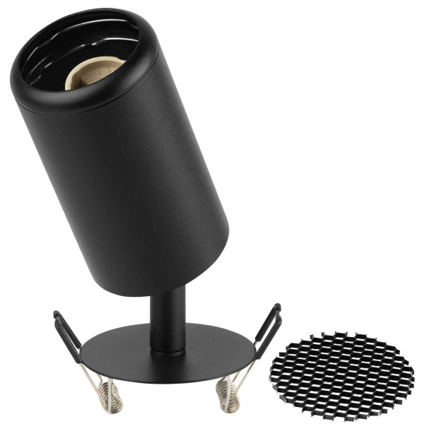 Светильник встраиваемый алюминиевый ЭРА KL106 BK под лампу MR16 GU10 черный матовый Б0061623