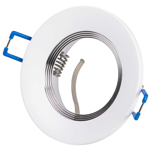 Светильник встраиваемый алюминиевый ЭРА KL107 WH/SL под лампу MR16 GU5.3 белый/серебро Б0061096