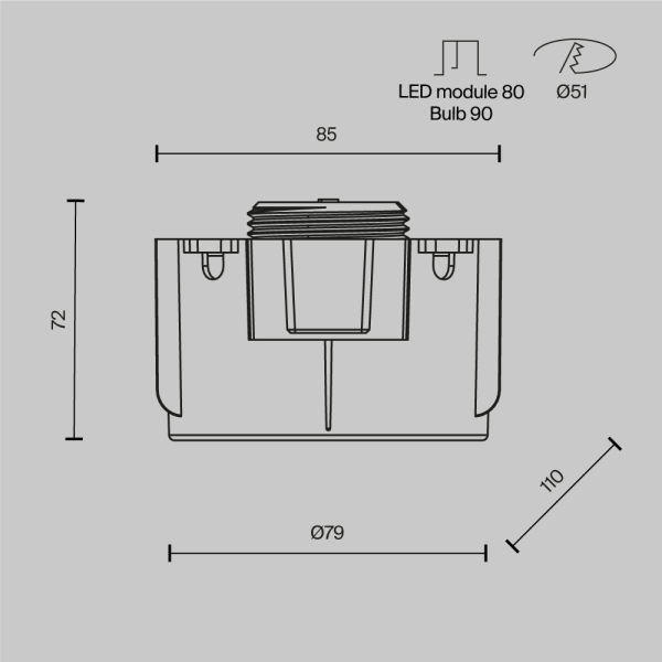 Встраиваемый светильник Maytoni Technical Downlight Intro 2.0 DL137-GU10-W