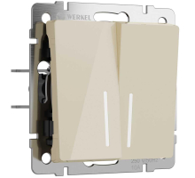 Выключатель двухклавишный проходной с подсветкой Werkel айвори акрил W1122143 4690389197055