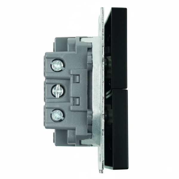 Переключатель 2-клавишный (механизм), STEKKER, 250В, 10А, серия Эмили, RSW10-5107-05, черный уголь, soft touch 49843