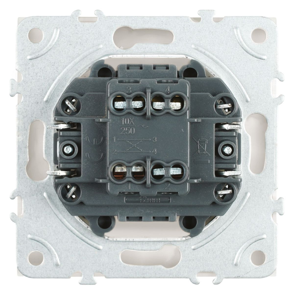 Переключатель одноклавишный перекрестный Stekker Эмили белый фарфор RSW10-5110-01 49871