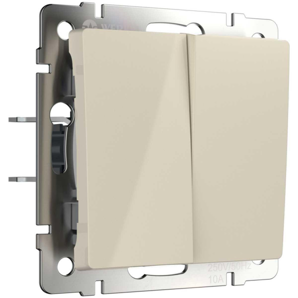 Выключатель двухклавишный с самовозвратом Werkel слоновая кость W1122403 4690389192326 Выключатель двухклавишный с самовозвратом Werkel слоновая кость W1122403 4690389192326
