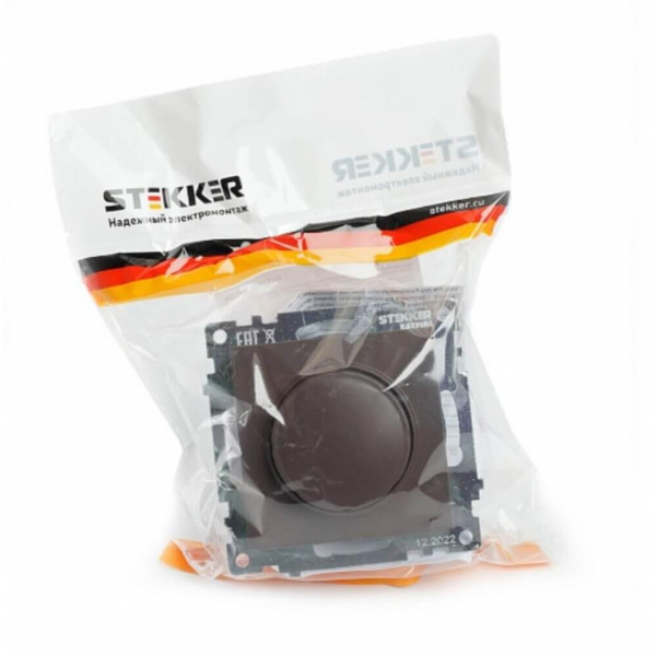 Выключатель диммирующий TRIAC Stekker Катрин шоколад GLS10-7106-04 49017 Выключатель диммирующий TRIAC Stekker Катрин шоколад GLS10-7106-04 49017