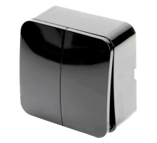 Выключатель двухклавишный Stekker София черный MSW10-20-02 49293