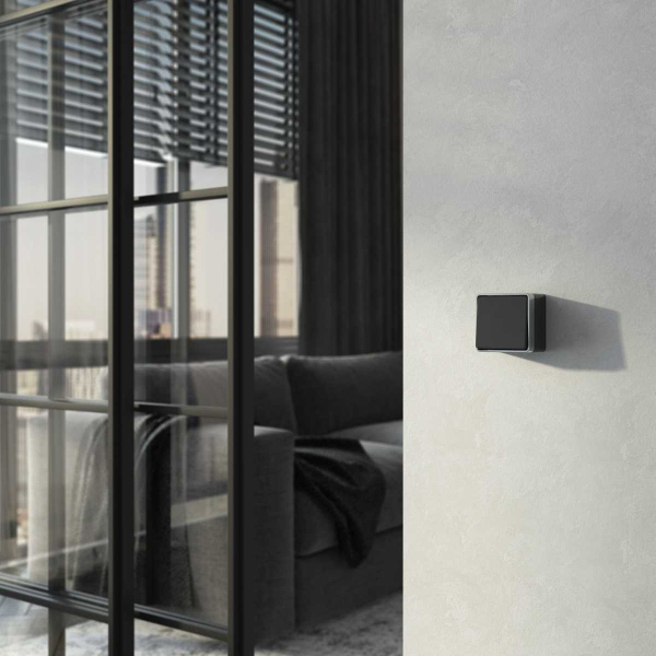 W5010034/ Выключатель одноклавишный Gallant (черный с серебром)