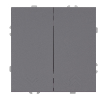 Переключатель 2-клавишный (механизм), СЗК, Stekker, 250В, 10А Эмили, RSW10-5107-10ZK, платиново-серый, soft touch 50241