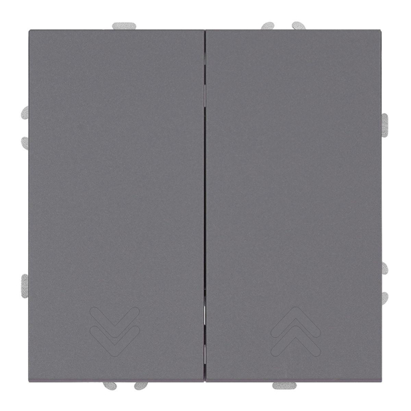 Переключатель 2-клавишный (механизм), СЗК, Stekker, 250В, 10А Эмили, RSW10-5107-10ZK, платиново-серый, soft touch 50241