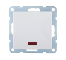 Переключатель LK Studio 1-кл., на 2 направления, c индикатором (схема 6L) 16 A, 250 B (белый) LK80 840404-1