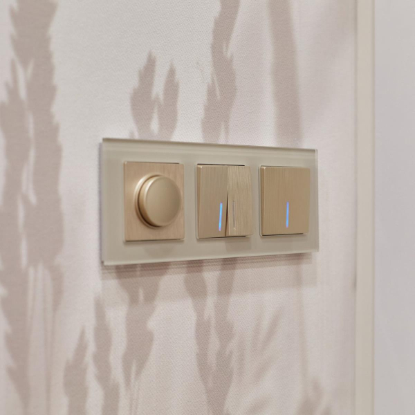 Выключатель Werkel одноклавишный проходной с подсветкой шампань рифленый W1112110 4690389160097