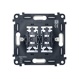 Механизм 2-клавишного выключателя с самовозвратом 10A-250V Ambrella Volt QUANT VM129