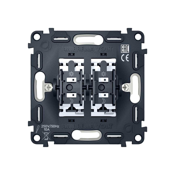 Механизм 2-клавишного выключателя с самовозвратом 10A-250V Ambrella Volt QUANT VM129