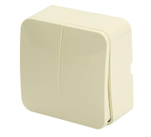 Выключатель двухклавишный Stekker слоновая кость MSW10-20-04 49474