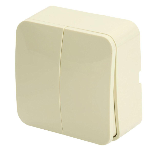 Выключатель двухклавишный Stekker слоновая кость MSW10-20-04 49474