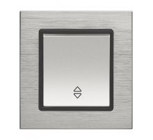 Выключатель одноклавишный проходной промежуточный Vesta-Electric Exclusive Silver Metallic серебро FVK050313SER