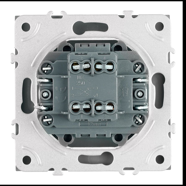 Переключатель перекрестный 1-клавишный (механизм), STEKKER, 250В, 10А, серия Эмили, RSW10-5110-10, платиново-серый, soft touch 49949