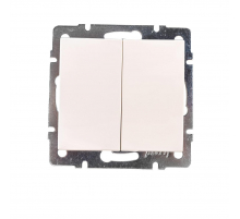 Выключатель двойной Lezard Rain кремовый 703-0388-101