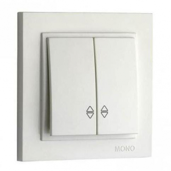 Выключатель Mono Electric Despina двухклавишный проходной белый 102-190023-111 Выключатель Mono Electric Despina двухклавишный проходной белый 102-190023-111