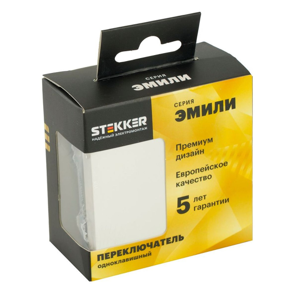 Переключатель одноклавишный Stekker Эмили белый фарфор RSW10-5105-01 49867