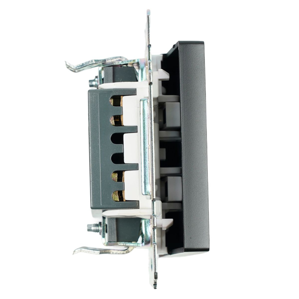 Переключатель перекрестный одноклавишный Stekker Катрин черный GLS10-7110-05 49177