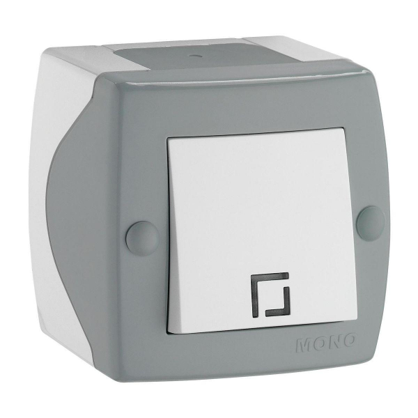 Выключатель Mono Electric Octans IP20 одноклавишный бело-серый 104-020001-100 Выключатель Mono Electric Octans IP20 одноклавишный бело-серый 104-020001-100
