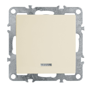 Выключатель 1-клавишный c индикатором (механизм), Stekker, PSW10-9101-02, 250В, 10А Эрна, слоновая кость 39320