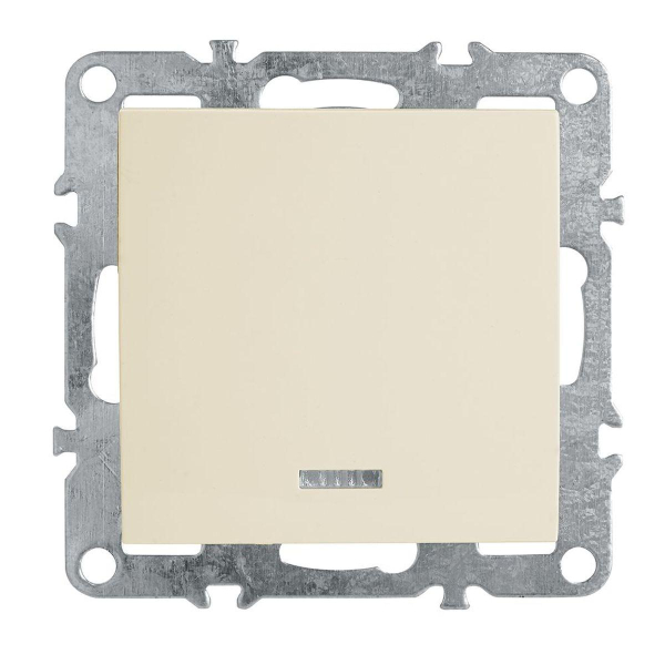 Выключатель 1-клавишный c индикатором (механизм), Stekker, PSW10-9101-02, 250В, 10А Эрна, слоновая кость 39320