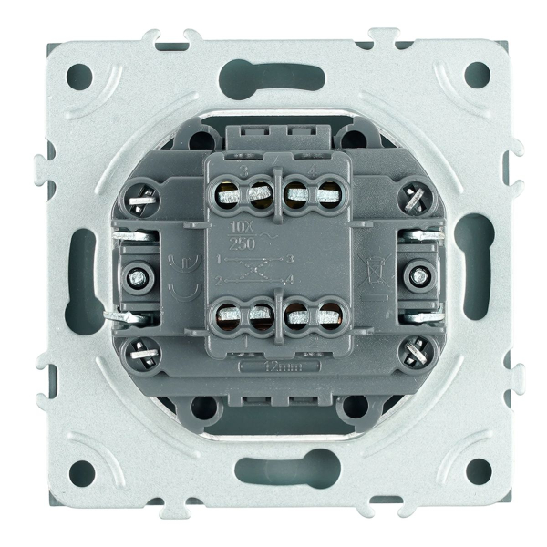 Переключатель перекрестный 1-клавишный (механизм), STEKKER, 250В, 10А, серия Эмили, RSW10-5110-05, черный уголь, soft touch 49845