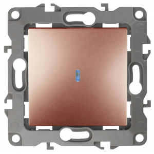 Выключатель одноклавишный с подсветкой ЭРА 12 10AX 250V 12-1102-14 Б0019282