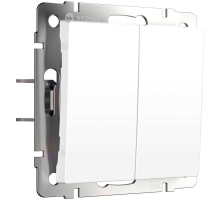 Выключатель двухклавишный с самовозвратом Werkel белый матовый W1122461 4690389192364