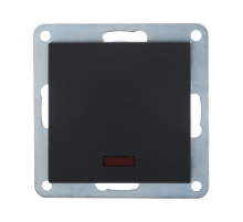 Переключатель LK Studio 1-кл., на 2 направления, c индикатором (схема 6L) 16 A, 250 B (черный бархат) LK80 840408-1