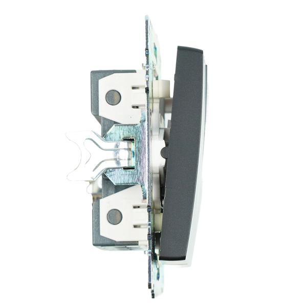 Выключатель двухклавишный Stekker Катрин черный GLS10-7104-05 39606