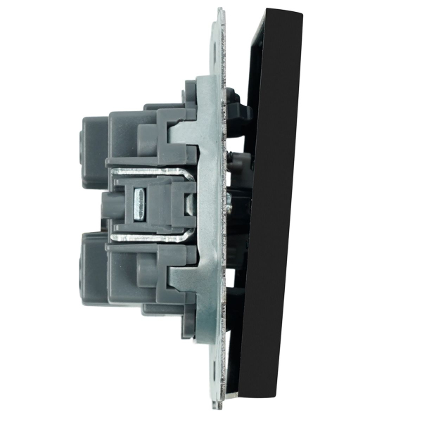 Выключатель 1-клавишный самовозвратный (механизм), Stekker, 250В, 10А Эмили, RSW10-5112-05, черный уголь, soft touch 50326