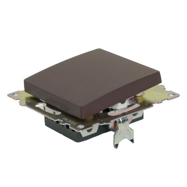 Переключатель перекрестный одноклавишный Stekker Катрин шоколад GLS10-7110-04 49180