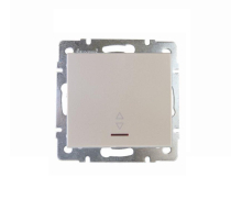 Выключатель проходной с подсветкой Lezard Rain белый жемчуг 703-3088-114