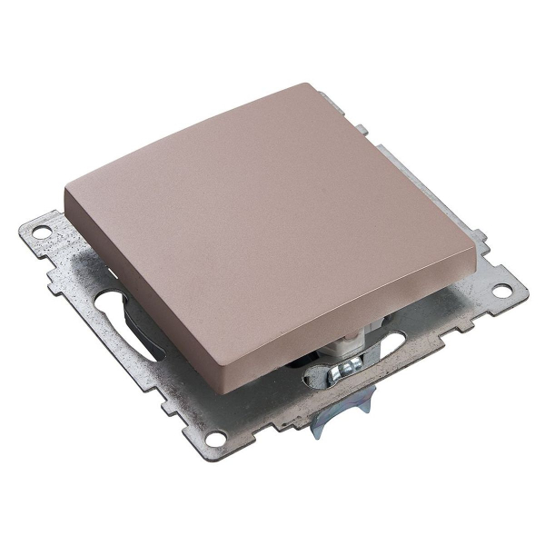 Переключатель перекрестный одноклавишный Stekker Катрин шампань GLS10-7110-02 49179