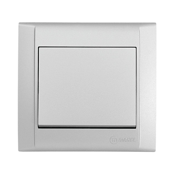 Выключатель Makel 1-кл. СП Defne 10А IP20 сереб. 42065001