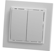 Выключатель 2-клавишный, Stekker, PSW10-9004-01, 250В, 10А Эрна, белый 39044