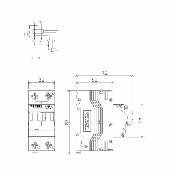 Дифференциальный автомат Werkel 1P+N 40A 30mA 6kA C A W922P164 4690389201752 Дифференциальный автомат Werkel 1P+N 40A 30mA 6kA C A W922P164 4690389201752