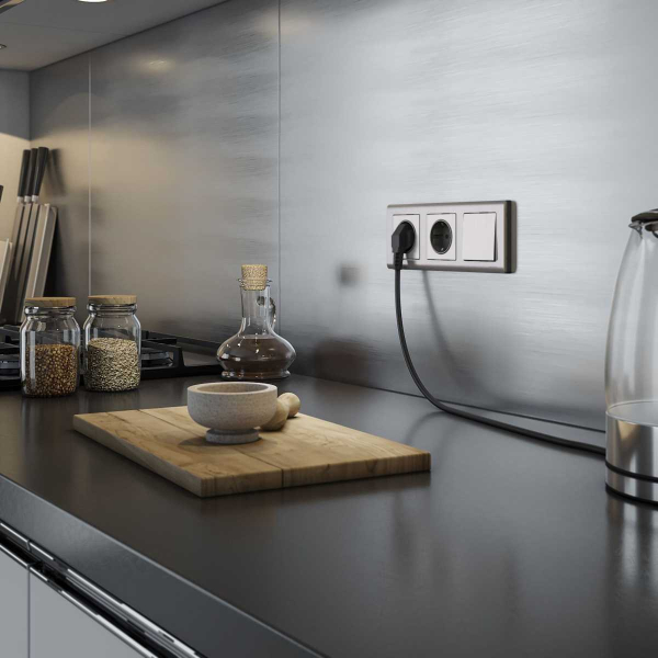 Выключатель одноклавишный Werkel глянцевый никель W1110002 4690389157585