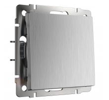 Выключатель одноклавишный проходной Werkel cеребряный рифленый W1112009 4690389158902