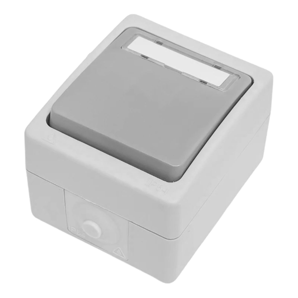 Выключатель одноклавишный Stekker Велена белый/серый PSW10-214-54 49736